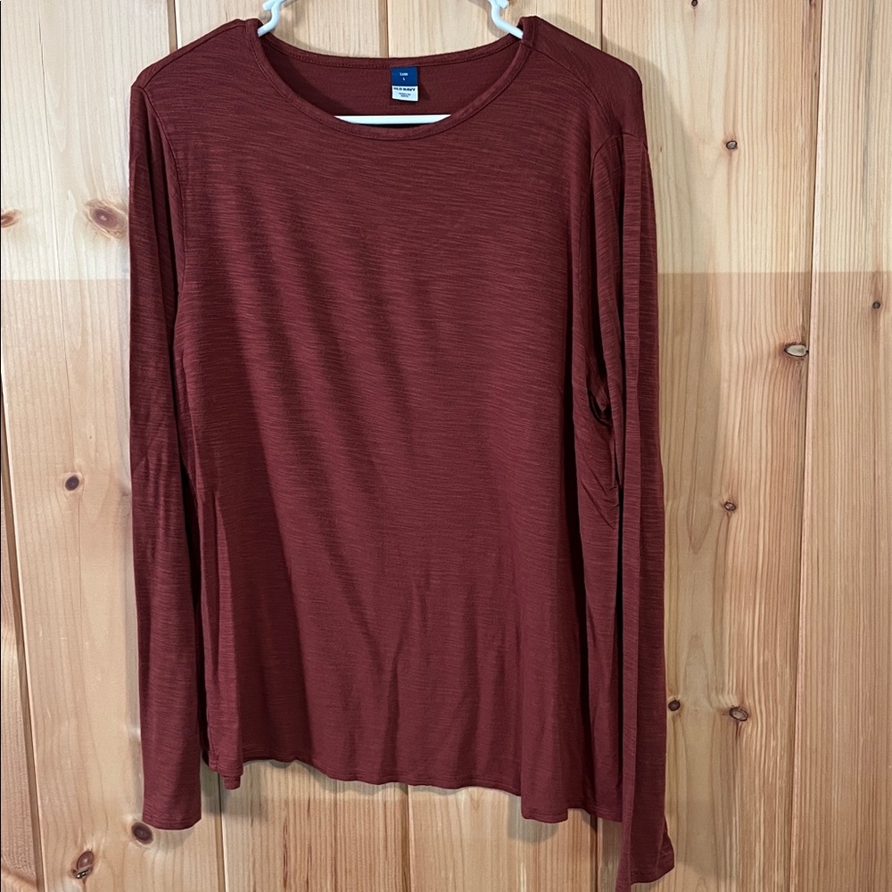 Old Navy Luxe Dark Orange Long Sleeve Top